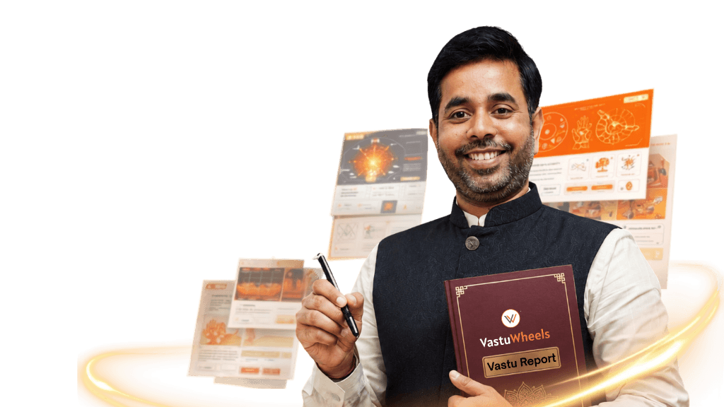 Vikash Sir Vastu Expert holding Vastu Report